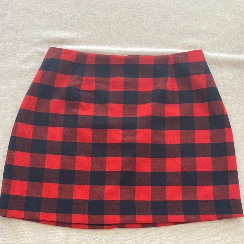 Red Black Buffalo Print Skirt Size 4